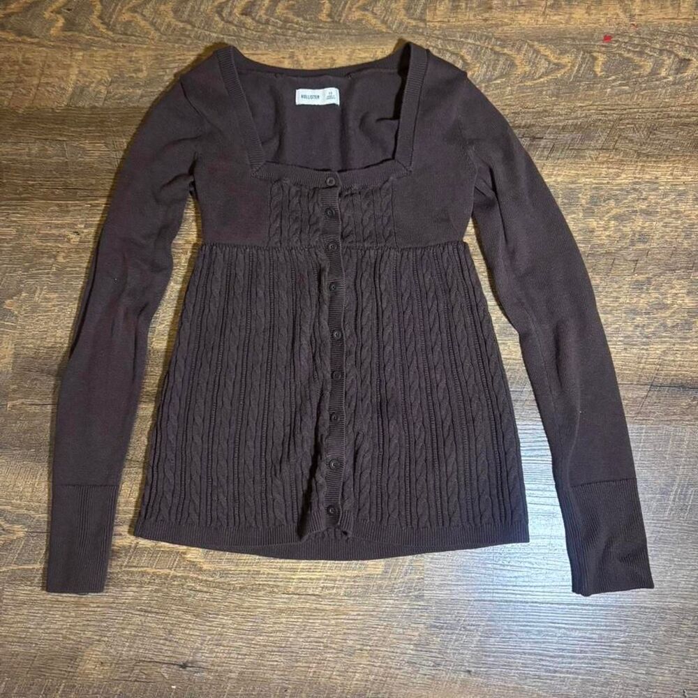 Hollister-co Women's Brown Baby Doll Top